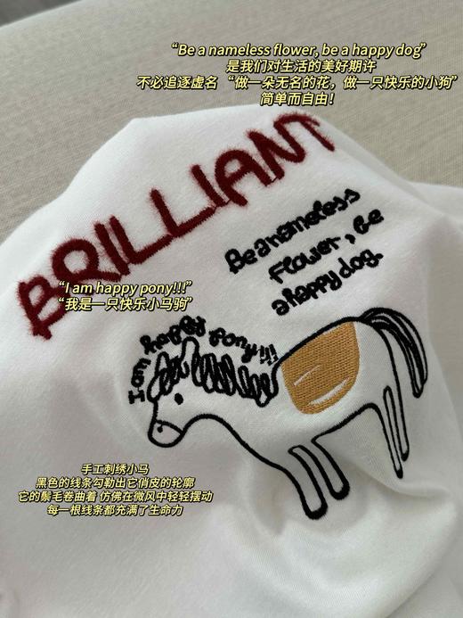 「快乐小马」治愈系白T！100%韩国长绒棉 商品图13