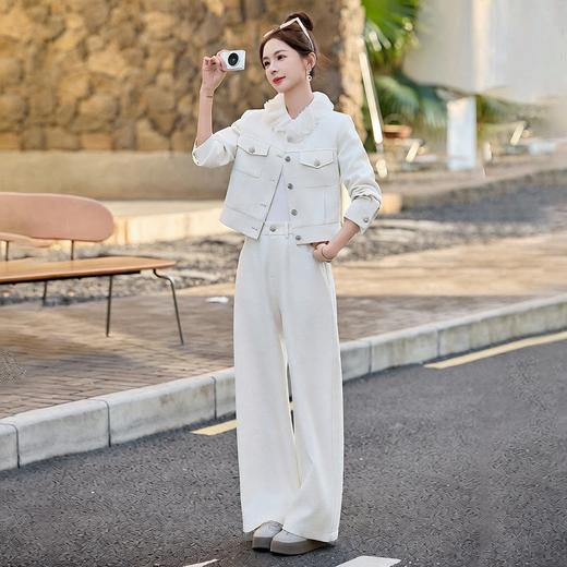 小香风套装女春秋新款好看时尚短外套气质显瘦阔腿裤两件套YQH6112 商品图1