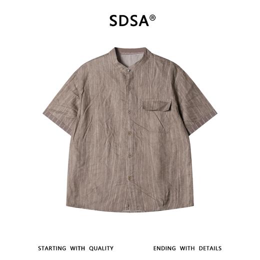 KDK-616SDSA男装2026新款高贵轻奢简约复古竖纹立领短袖衬衫百搭时尚上衣 商品图1