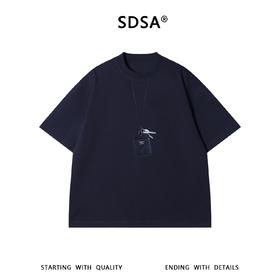 SDSA男装2026新款高贵轻奢美式卡包印花圆领短袖T恤高街百搭上衣