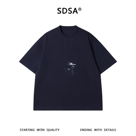 SDSA男装2026新款高贵轻奢美式卡包印花圆领短袖T恤高街百搭上衣 商品图0