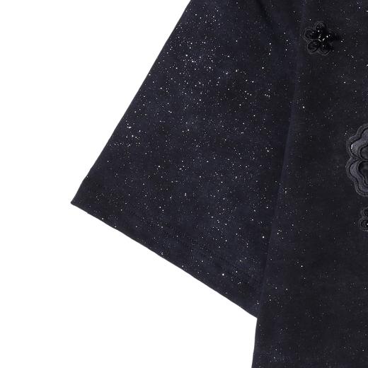 T4471SDSA夏季新款男士痞帅重工满天星立体花朵珠子设计圆领短袖T恤 商品图3