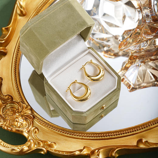 子佩集【光迹人生】银S925耳环【EL220037K】镀金扣环圆圈2601 商品图1