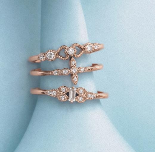 LHWINDSO 温莎珠宝 Soft deco三枚组合戒指 商品图2