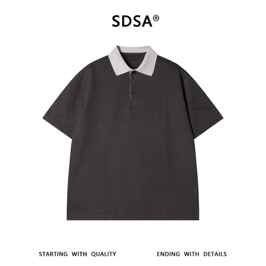 SDSA男装2026新款高贵轻奢潮牌肌理感撞色polo领短袖T恤百搭上衣 商品图0
