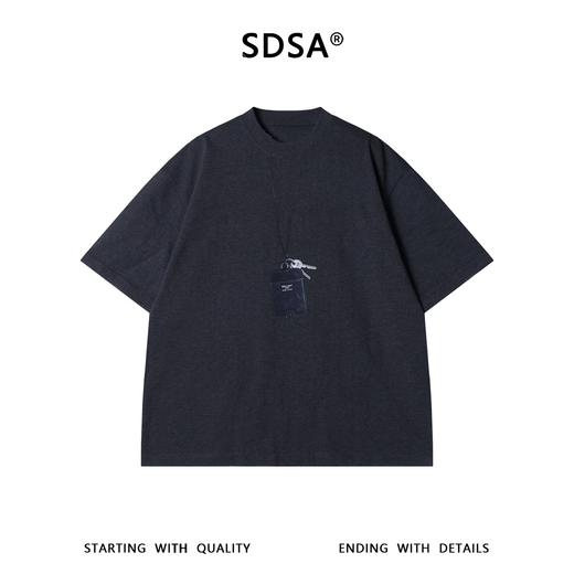 SDSA男装2026新款高贵轻奢美式卡包印花圆领短袖T恤高街百搭上衣 商品图0