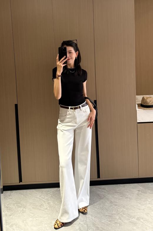 美洋同款翘楚影子小细腿微喇白牛仔裤 商品图13