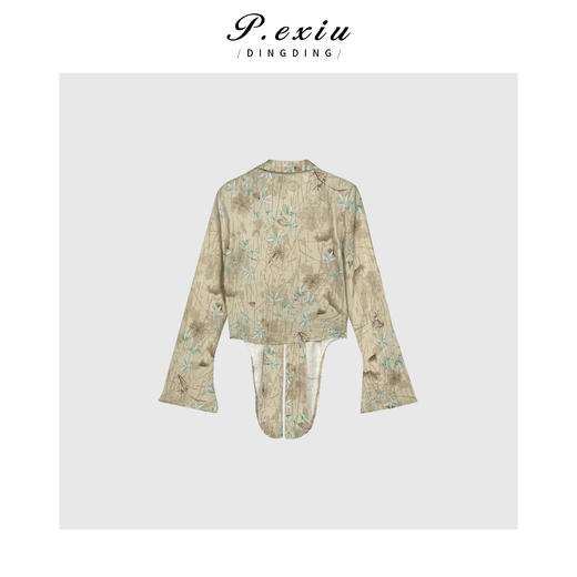 03-4潘依绣丁丁宠粉PanYiXiu/潘依绣【青衫烟雨】新中式清冷感晕染系结国风衬衫 21052T 商品图2