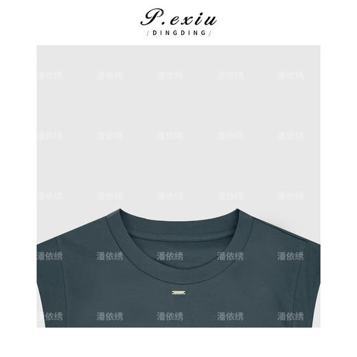 03-4潘依绣丁丁宠粉设计感收褶圆领背心T恤Q19777 商品图2