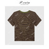 03-4潘依绣丁丁宠粉PanYiXiu/潘依绣雪花棉撞色条纹磨绒肌理感圆领短袖T恤 W-63385 商品缩略图2