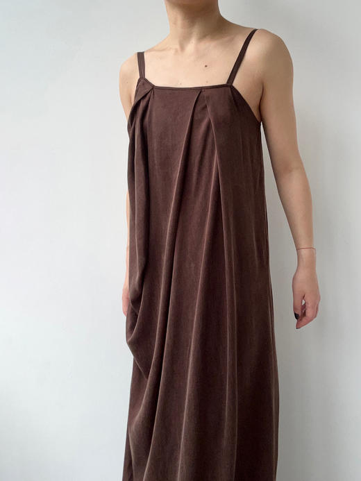 ranyepersonal｜PARADOX25DR03-2 不对称铜氨砂洗棕色吊带连衣裙 [ 棕 ] 商品图12