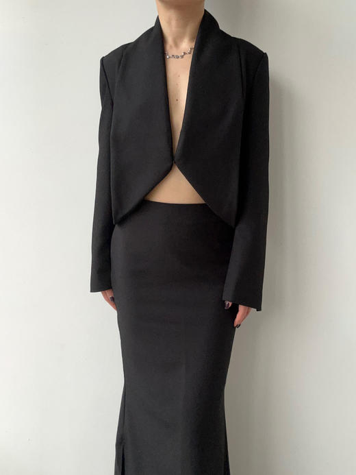 ranyepersonal｜PARADOX25BA01-3 粗斜纹黑色短款西装 [ 黑 ] 商品图0