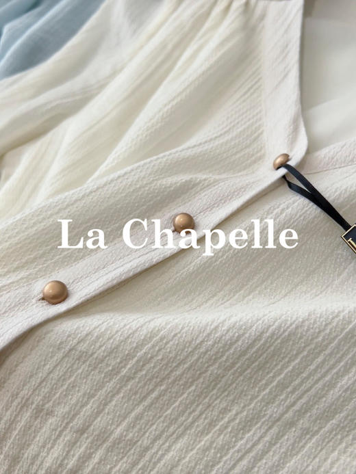 天猫同步【莱赛尔+棉】拉夏贝尔/La Chapelle气质感垂感舒适显瘦法式纯色V领上衣时尚排扣长袖衬衫 商品图5