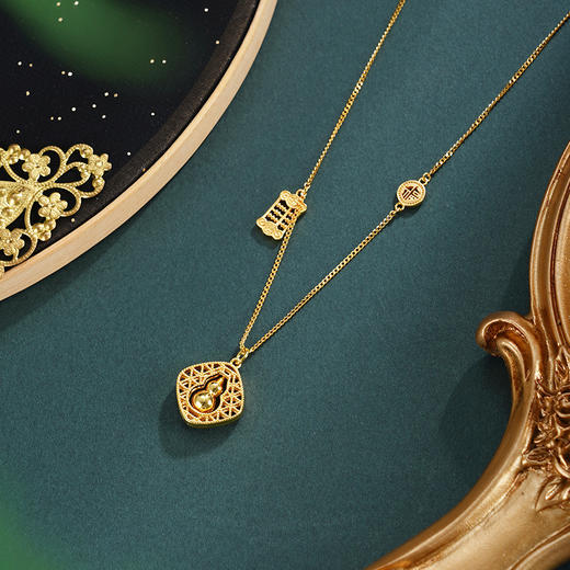 子佩集【福禄胜算】银S925套链【FYL-2097】项链镀金可转动葫芦2601 商品图0