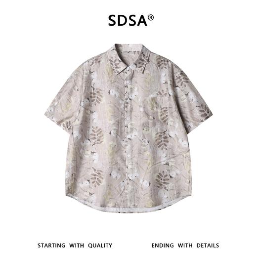 2628309SDSA男装2026新款高贵轻奢潮牌复古植物花卉印花短袖衬衫百搭时尚 商品图1