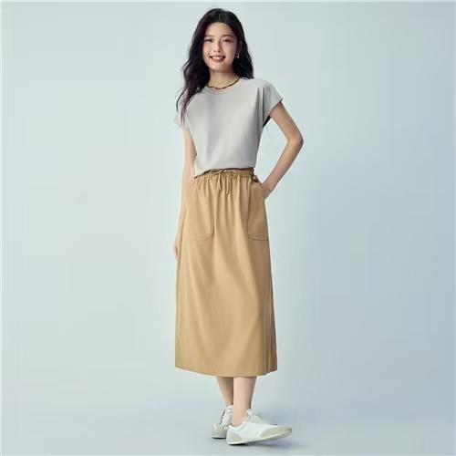 佐丹奴女装26年新款抽绳松紧腰梭织半身裙13466205 商品图1