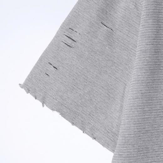 SDSA男装2026新款高贵轻奢老钱风条纹破洞POLO衫短袖T恤百搭上衣 商品图3