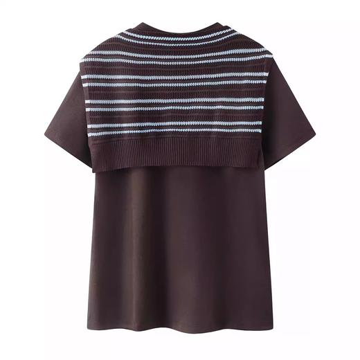 麦M同款条纹针织披肩+短袖T恤两件套 商品图2