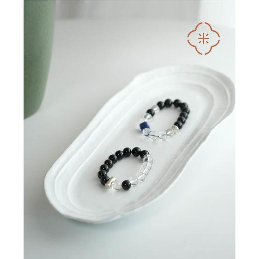 米马饰物 原创设计 黑曜石白水晶青金石手串 金水相生 生肖鼠推荐 商品图3