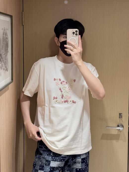 驴家 25ss字母logo真丝织带手工花短袖T恤 男女同款 （DY） 商品图3