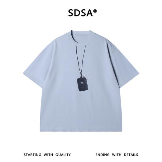 SDSA男装2026新款高贵轻奢美式卡包印花圆领短袖T恤高街百搭上衣 商品图0