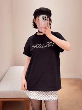 驴家 25ss字母标识珠饰刺绣短袖T恤 男女同款（DY）