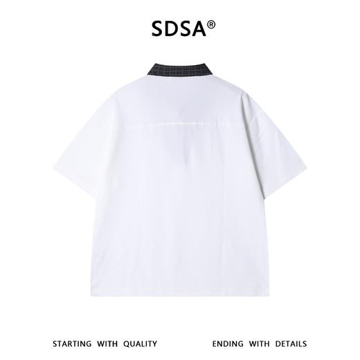 SDSA男装2026新款高贵轻奢潮牌拼接半拉链翻领假两件短袖T恤百搭 商品图0