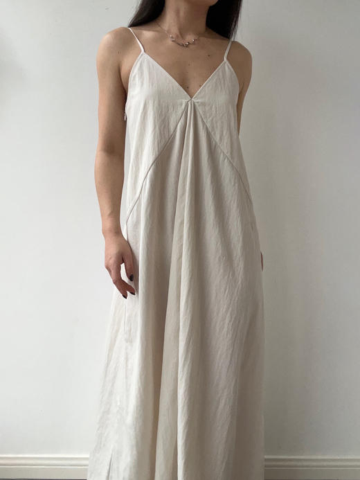 ranyepersonal｜PARADOX25DR06-1 斜纹天丝白色吊带连衣裙 [ 白 ] 商品图2