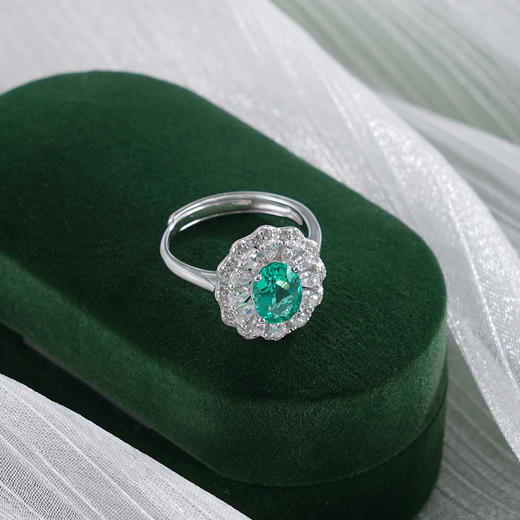 子佩集【晴漪之喜】银S925戒指【PYR6033-XF】培育宝石祖母绿2601 商品图0