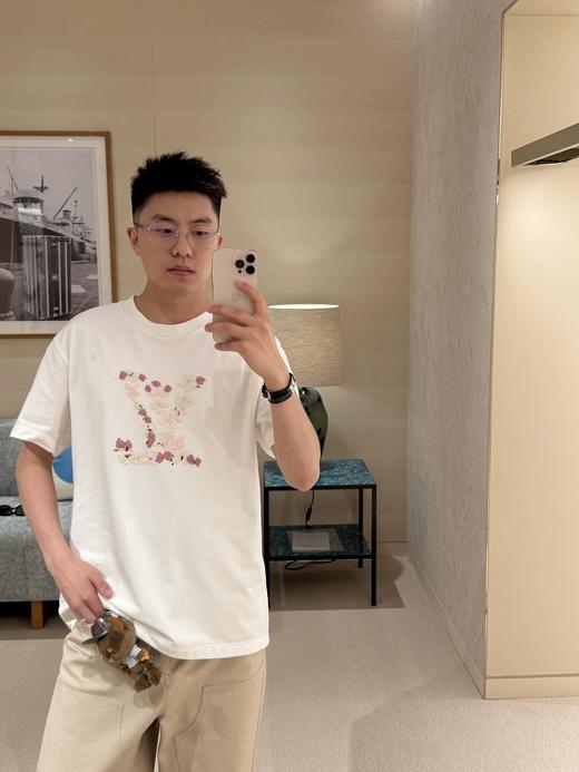 驴家 25ss字母logo真丝织带手工花短袖T恤 男女同款 （DY） 商品图1