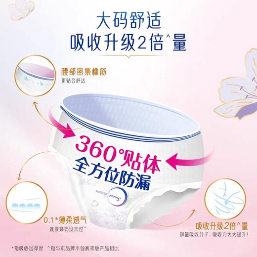 樱恋小仙裤女性卫生裤安睡裤卫生巾（益生菌系列）6条装（90～150斤） 商品图2