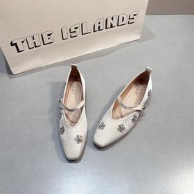 【法式宫廷粗跟鞋法式水钻玛丽珍】女鞋春夏晚晚鞋温柔水钻一字扣瓢鞋船鞋