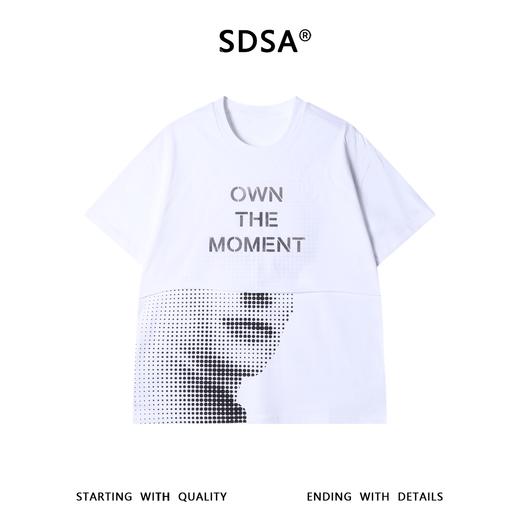 SDSA男装2026新款高贵轻奢小众设计人物字母印花短袖T恤百搭时尚 商品图0