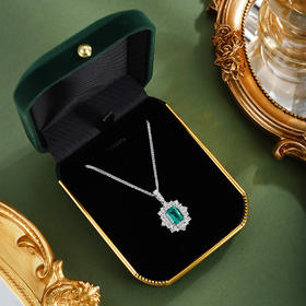 子佩集【朗曜清嘉】银S925套链【PYP2047-XF】项链培育宝石祖母绿2601