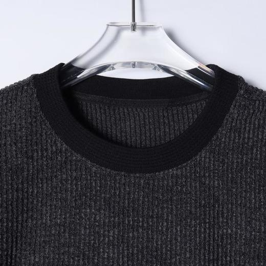 SDSA男装2026新款高贵轻奢美式极简风撞色圆领长袖T恤百搭上衣 商品图1