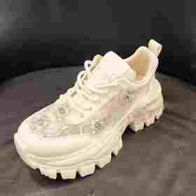 LFGJ14512蕾丝花朵老爹鞋