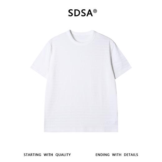 SDSA男装2026新款高贵轻奢休闲村上提花横纹圆领短袖T恤百搭上衣 商品图0
