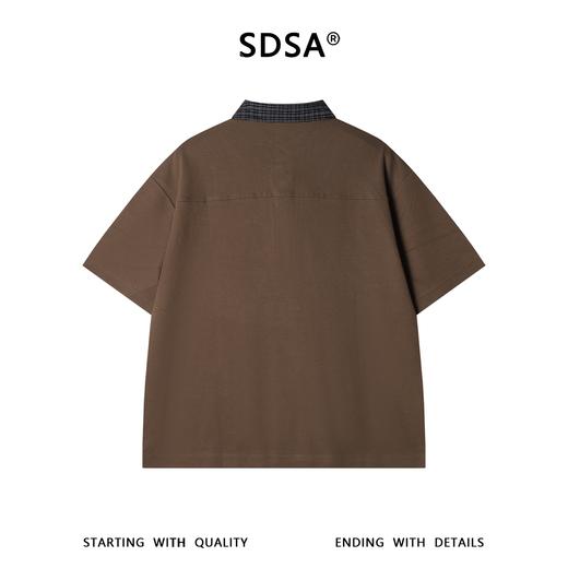 SDSA男装2026新款高贵轻奢潮牌拼接半拉链翻领假两件短袖T恤百搭 商品图4
