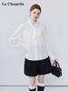 天猫同步【通勤/垂顺/优雅】拉夏贝尔/La Chapelle设计感气质显瘦宽松上衣法式绑带捏褶垂感长袖衬衫 商品缩略图0