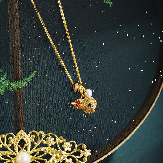 子佩集【福禄满盈】银S925套链【FYL-2231】项链镀金葫芦珍珠2601 商品图1