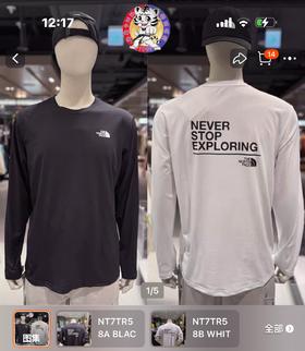 两色！ 基础款！The North Face（北面）的经典标语长袖T恤