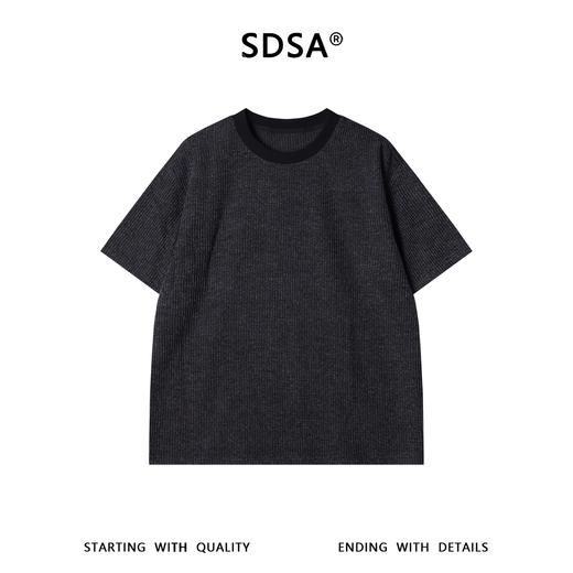 SDSA男装2026新款高贵轻奢美式极简风撞色圆领长袖T恤百搭上衣 商品图0