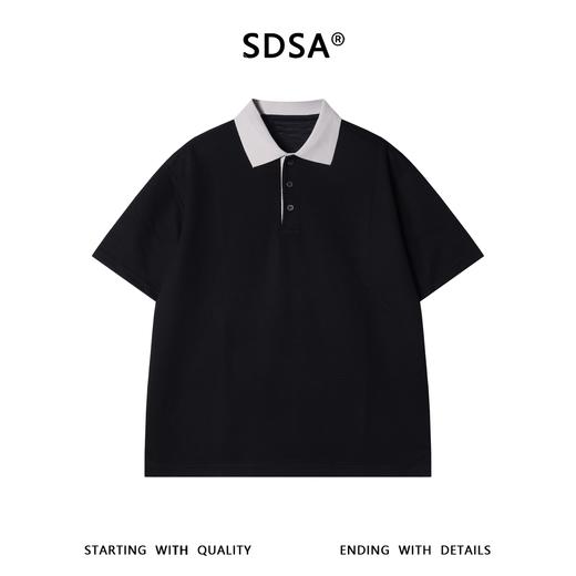 SDSA男装2026新款高贵轻奢潮牌肌理感撞色polo领短袖T恤百搭上衣 商品图0