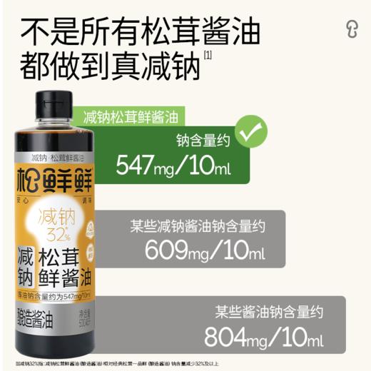 松鲜鲜减钠32%松茸鲜酱油 商品图3