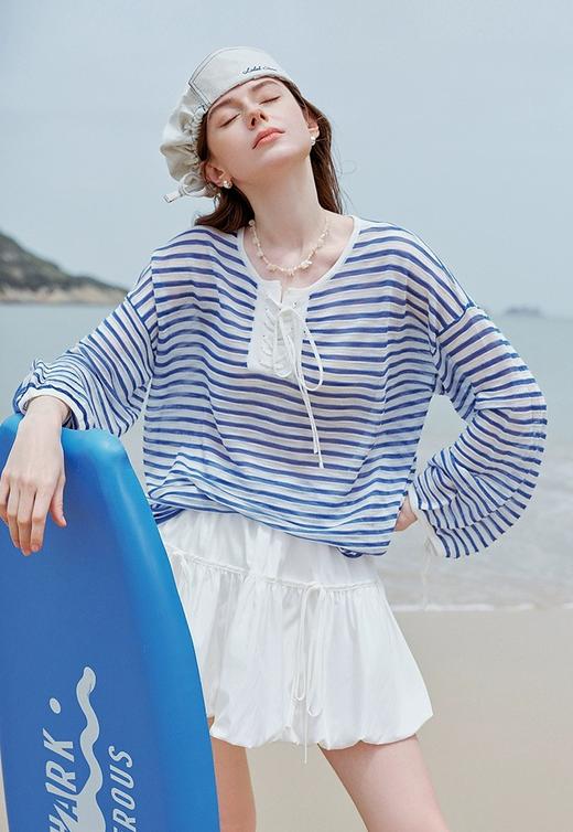 一眼沦陷的海盐感条纹衫 商品图4