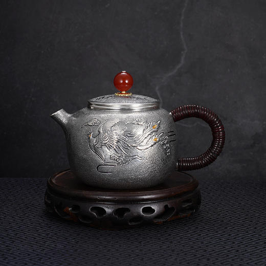 子佩集【丹凤朝阳】银S999摆件【YMT053】【YMT054】【YMT055】茶具小茶壶公道杯小茶杯【多规格】2601 商品图1
