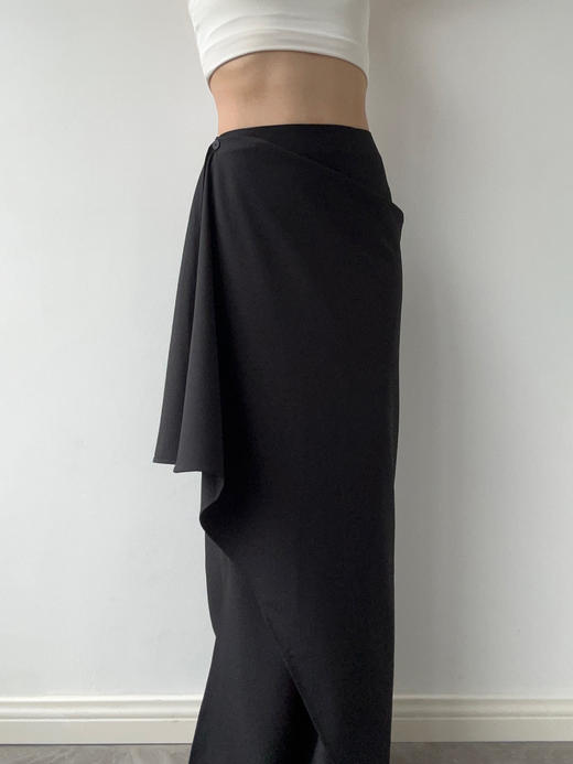 ranyepersonal｜PARADOX25SK02-2 异形褶皱黑色西装半身裙 [ 黑 ] 商品图9