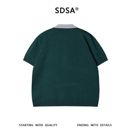 M194SDSA男装2026新款轻奢老钱风撞色字母提花拉链短袖翻领短袖T恤 商品图5