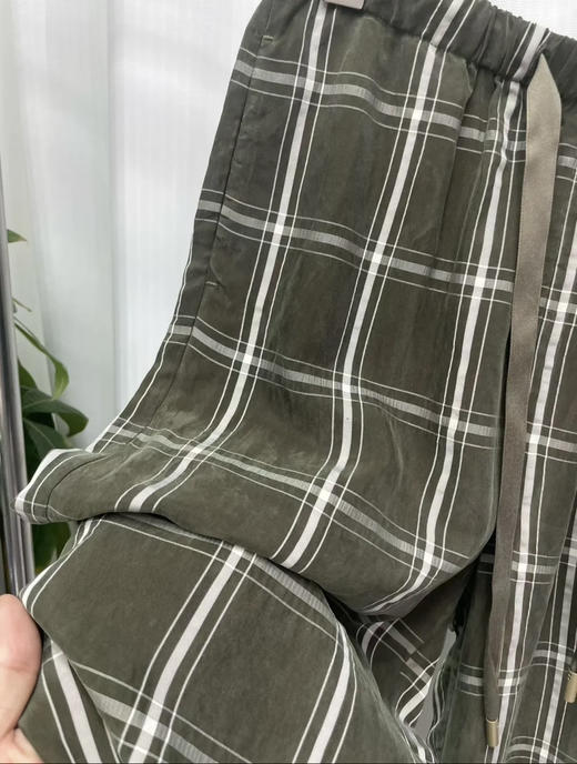 新款原单铜氨丝垂感松紧腰阔腿直筒裤 商品图6