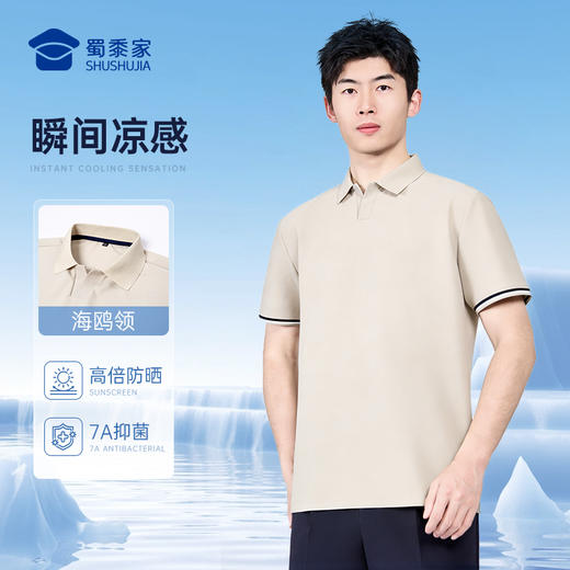 【7A抑菌老钱风海鸥领polo衫】高弹防晒翻领短袖T恤通勤凉感休闲半袖POLO衫LT601 商品图6